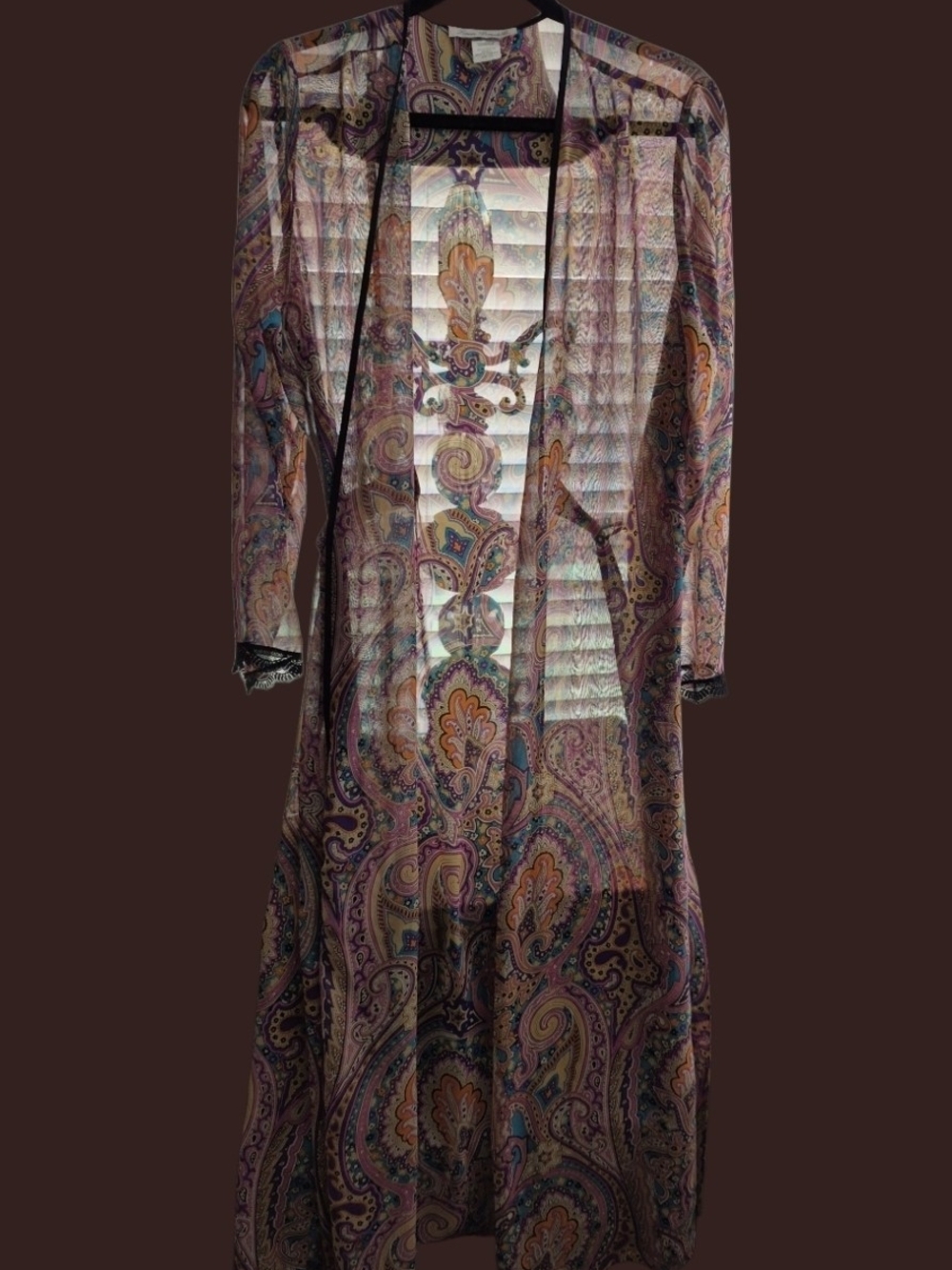 💕Linea Donatella Paisley Sheer Top in Purple, Turquoise, Orange & Gold💕